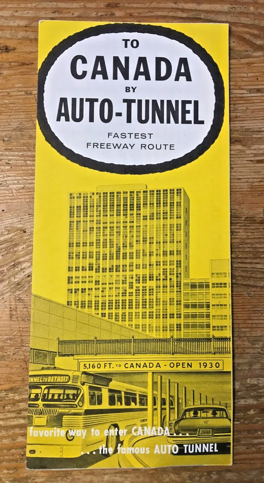 To Canada By Auto Tunnel Brochure Detroit Windsor Border Crossing Map Booklet