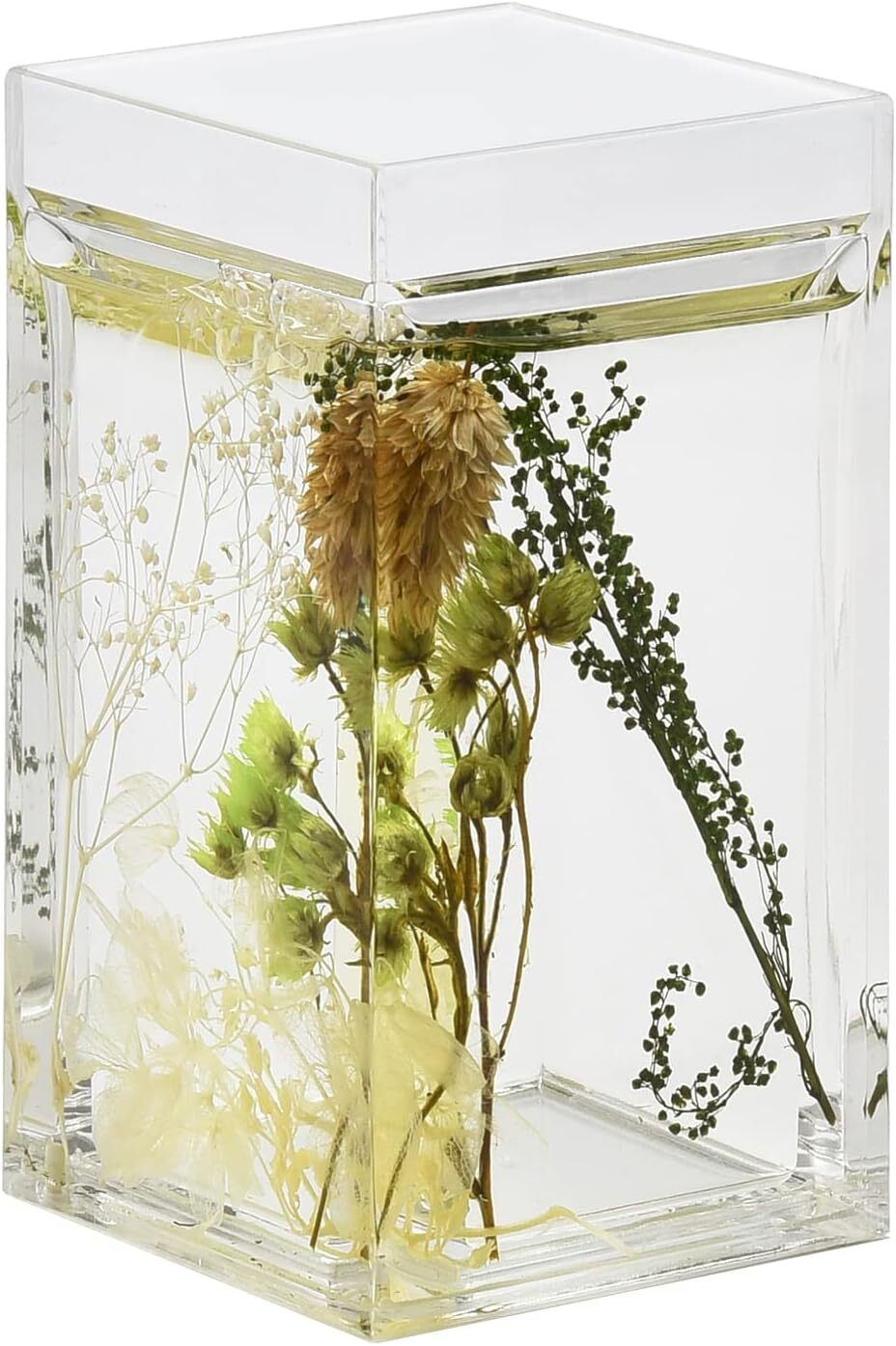 4 Piece Acrylic Liquid 3D Floating Motion Bathroom Vanity Accessory Set Greenery