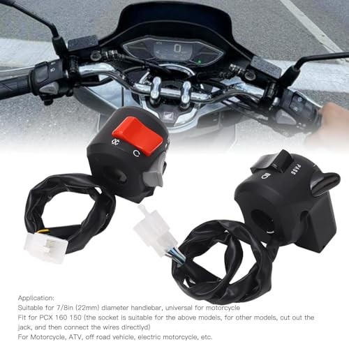Motorcycle Handlebar Switch 7/8in Turn Horn High Low Beam Start Stop Switch