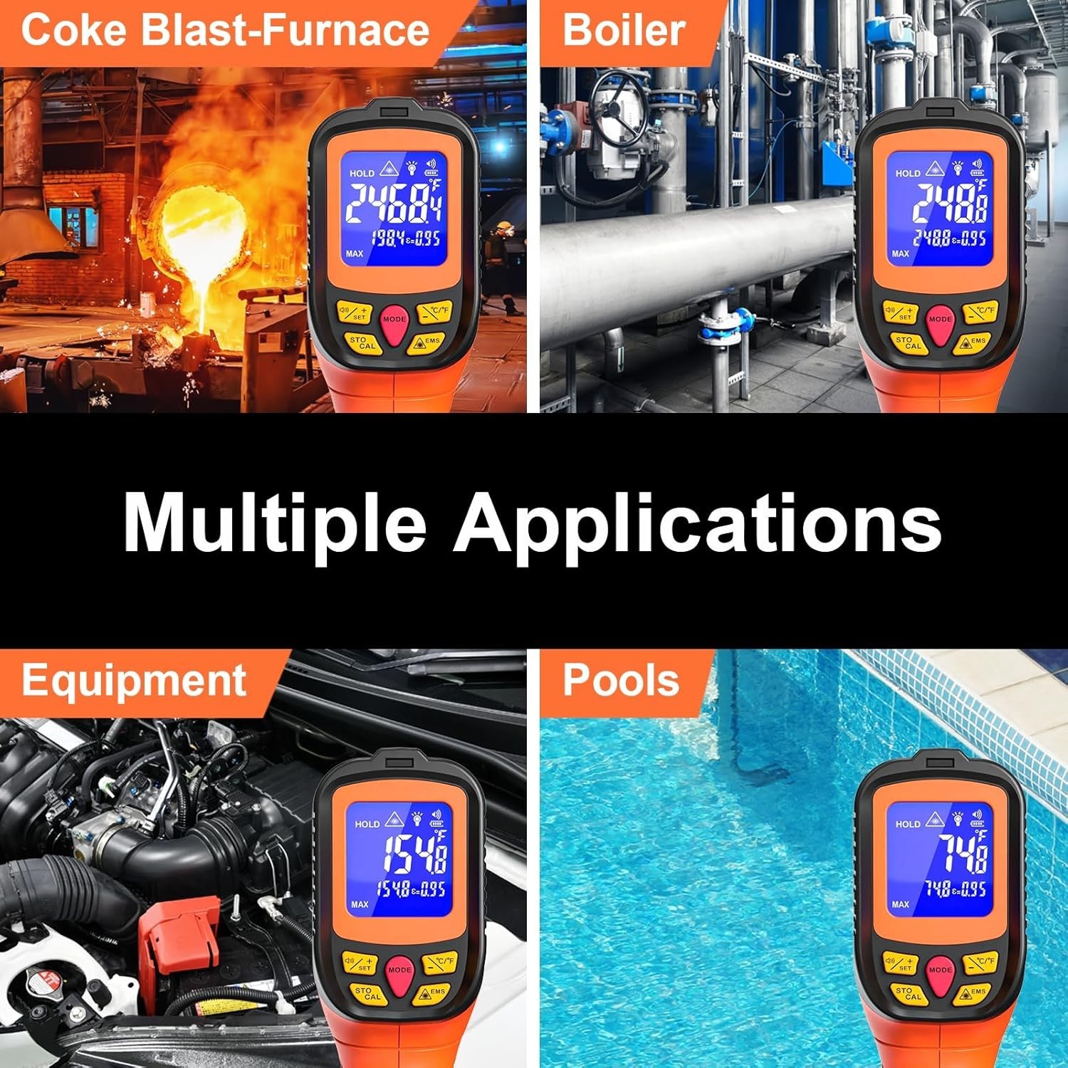 High-Precision Laser Temp Gun for Cooking & Industrial Use