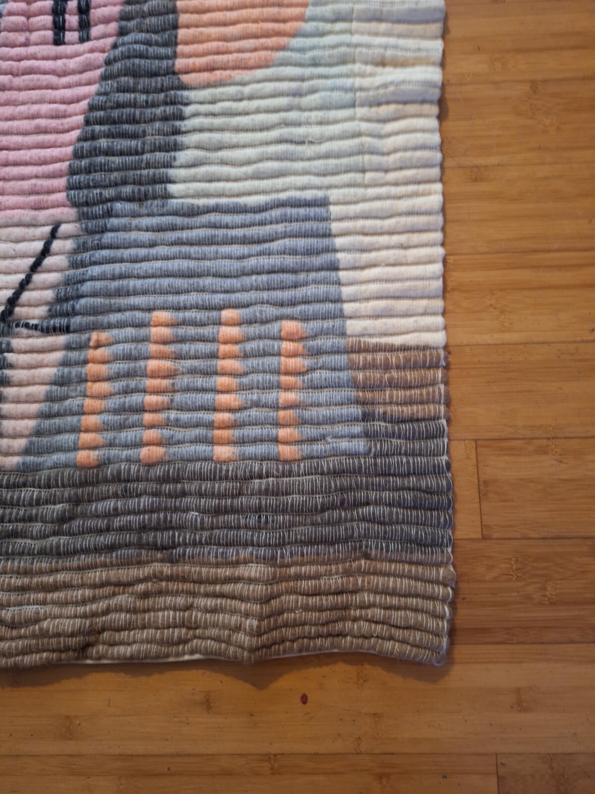 Intercontinental Art Peruvian 100% Wool Wall Hanging 38X44" Backside Of Men