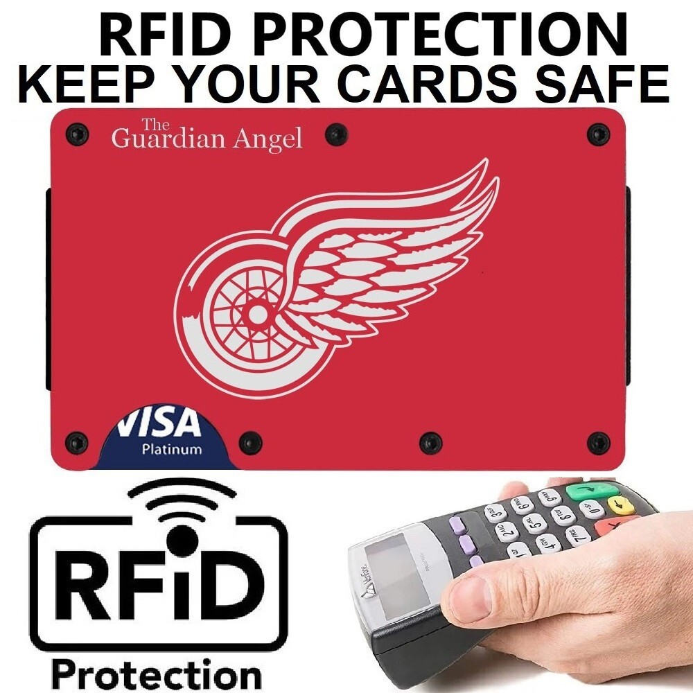 Detroit Red Wings Guardian Angel Titanium Carbon Fiber RFID Blocking Wallet D7