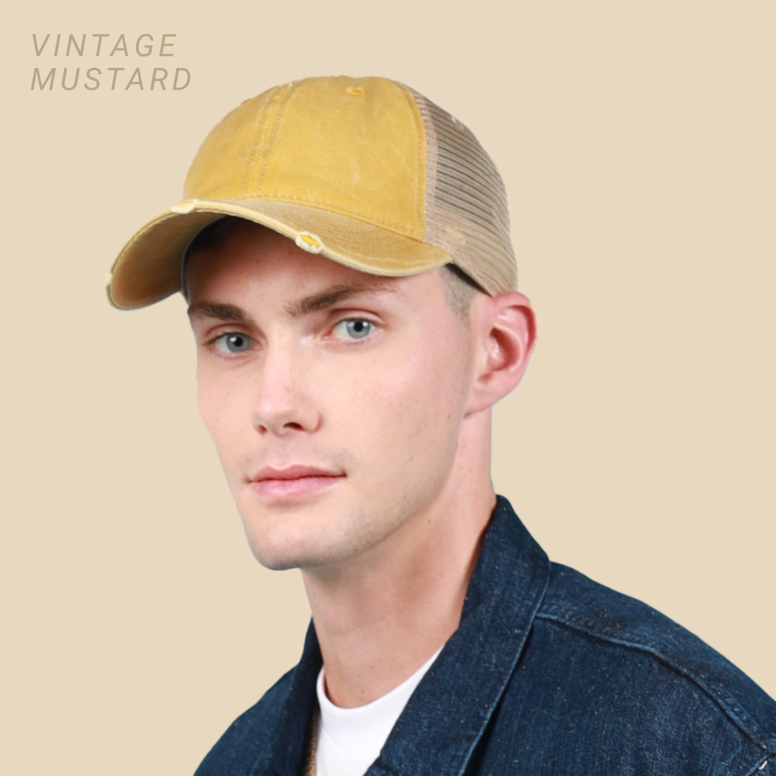 CHOK.LIDS Everyday Premium Washed Trucker Hat Unstructured Distressed Pigment