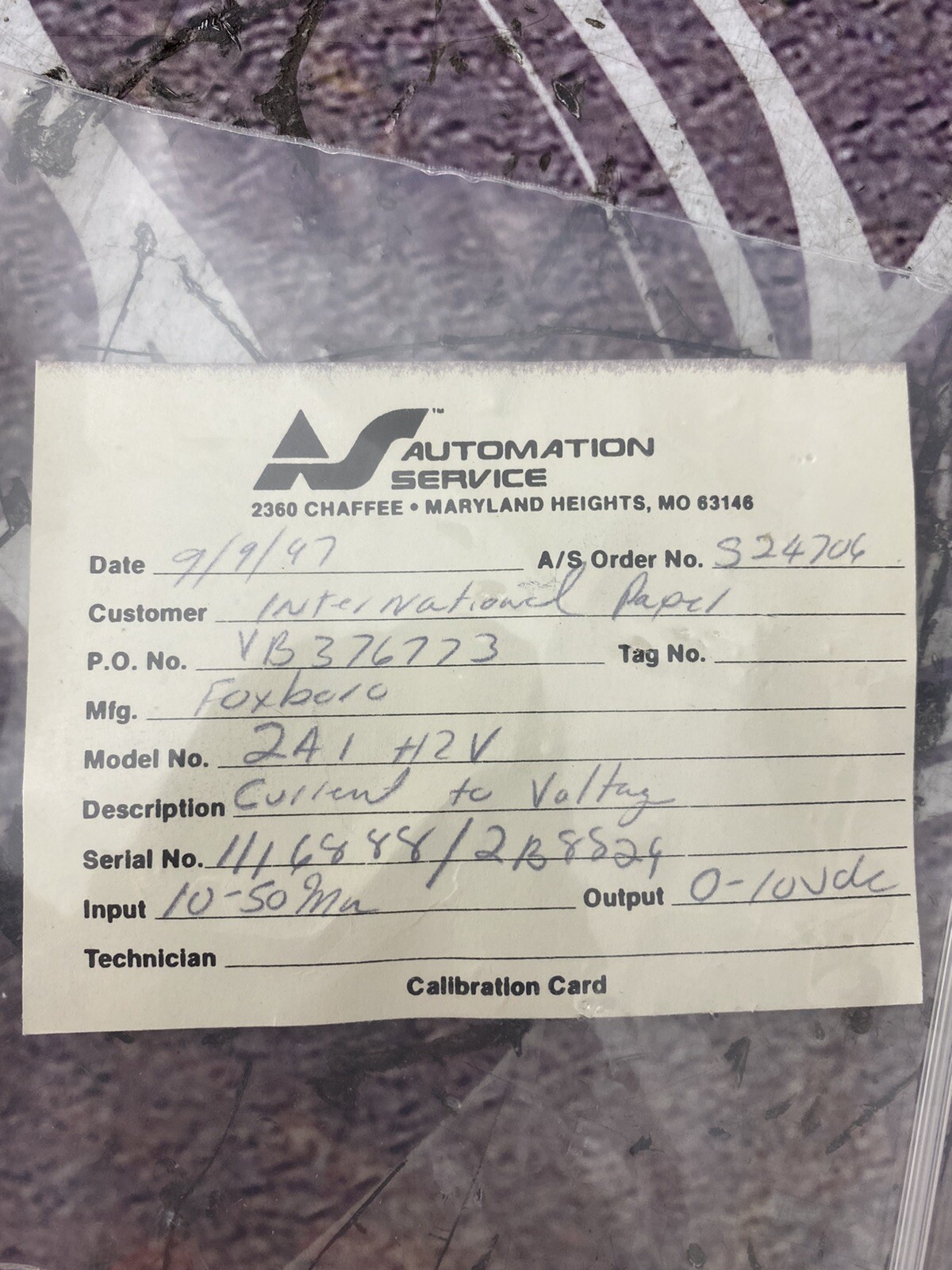 Foxboro 2AI-H2V / N0303AC Current Coltage Converter