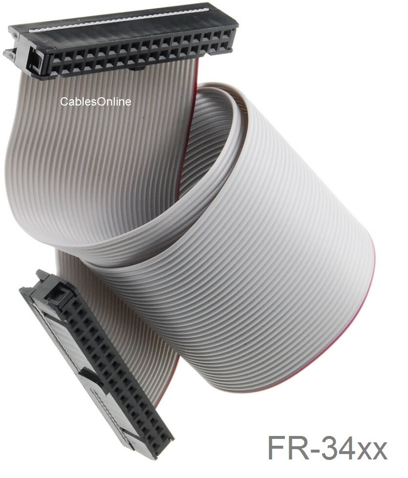 34-Pin (2x17) Female to Female 2.54mm-Pitch 34-wire IDC Flat Ribbon Cable