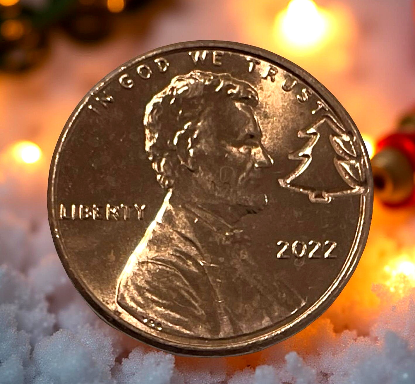 2022 Christmas Tree Counter Stamp Santa Claus Holiday Lincoln Cent Imprint Coin