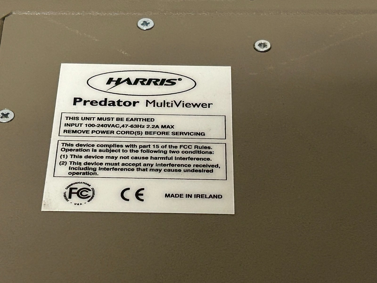 Harris Predator II HD6 MultiViewer