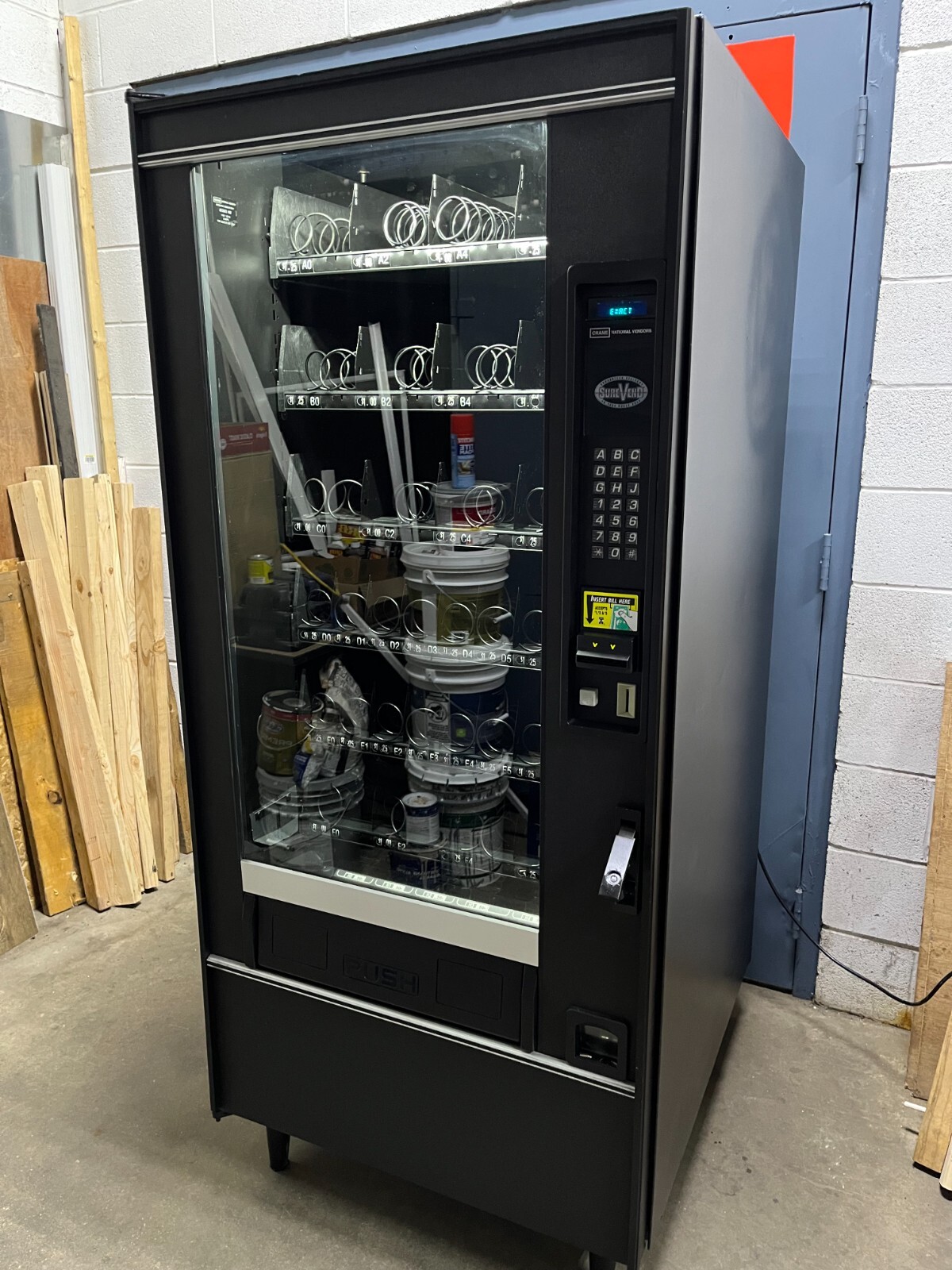 Crane National 168 (4Wide) SureVend Snack Vending Machine w/LED $1's & $5's, AP
