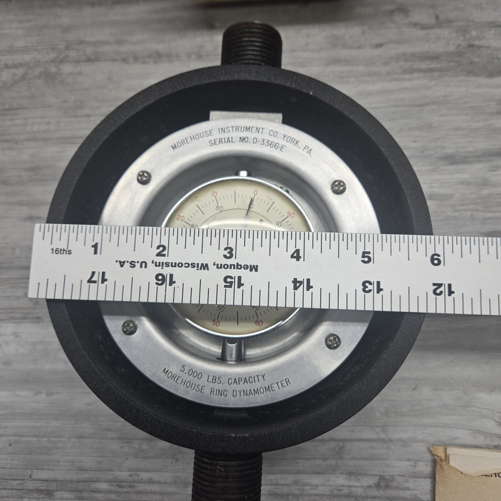 MOREHOUSE 5000 LB CAPACITY RING DYNAMOMETER CALIBRATOR