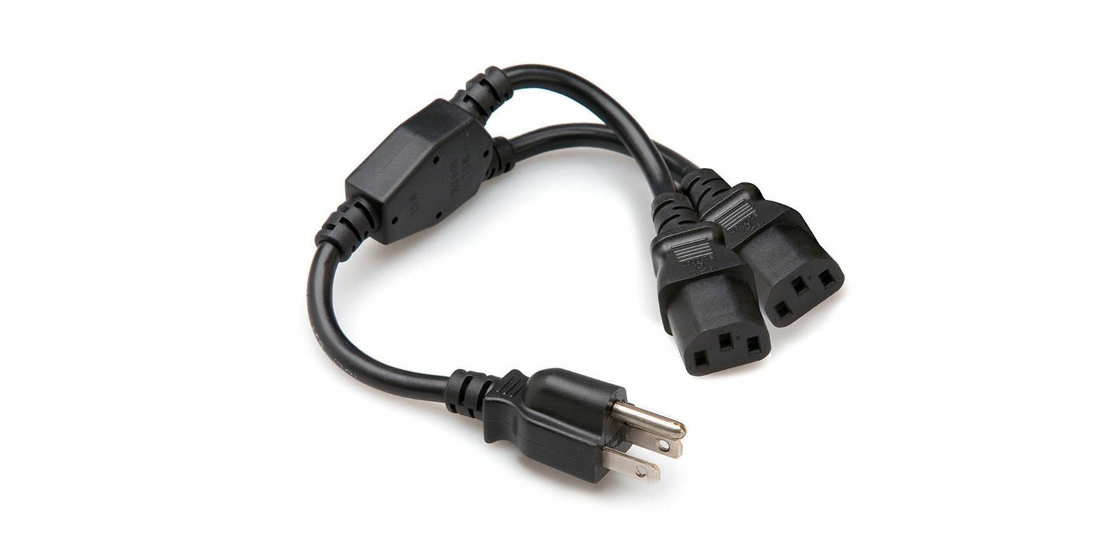 Hosa Technology YIE-406 Grounded Male Edison to Two IEC C13 Y-Cable- 1.5' (0.5 m