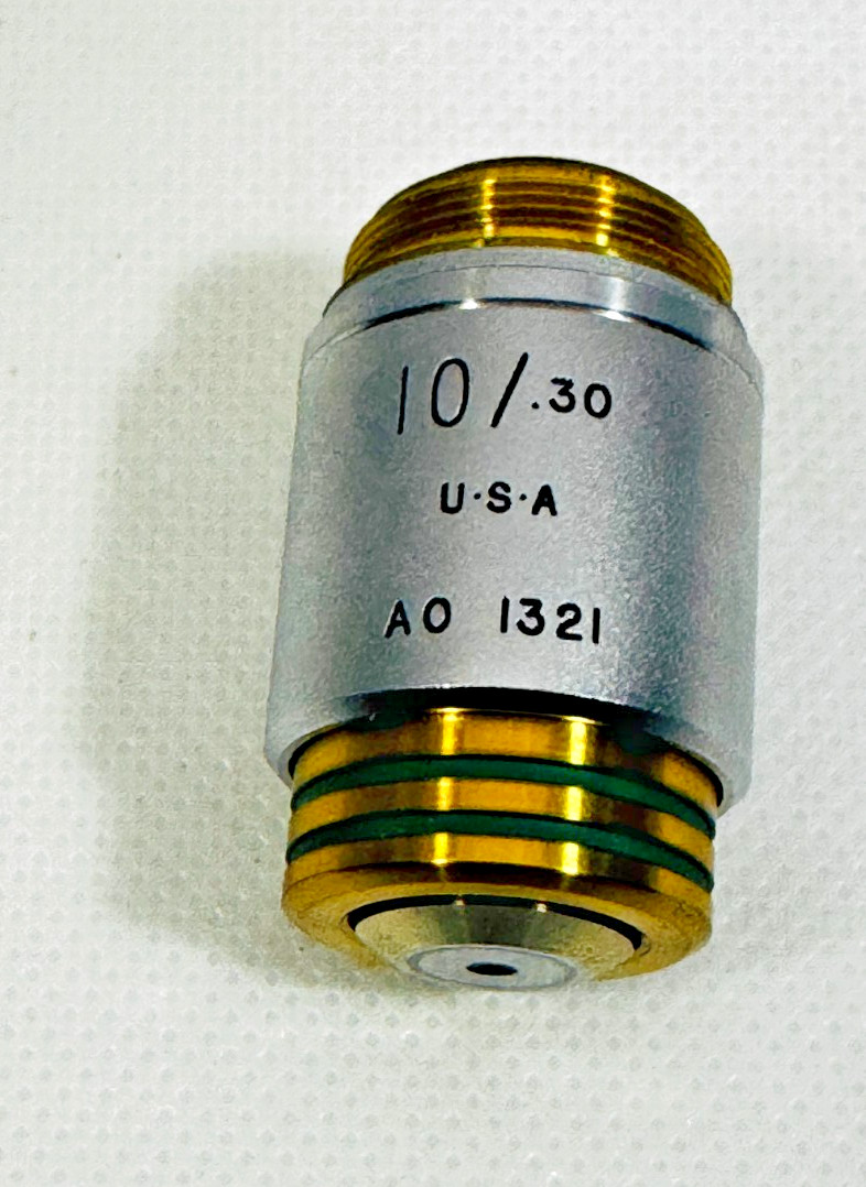 AO American Optical 10x Plan Apo Microscope Objective Lens 1321 Infinity USA