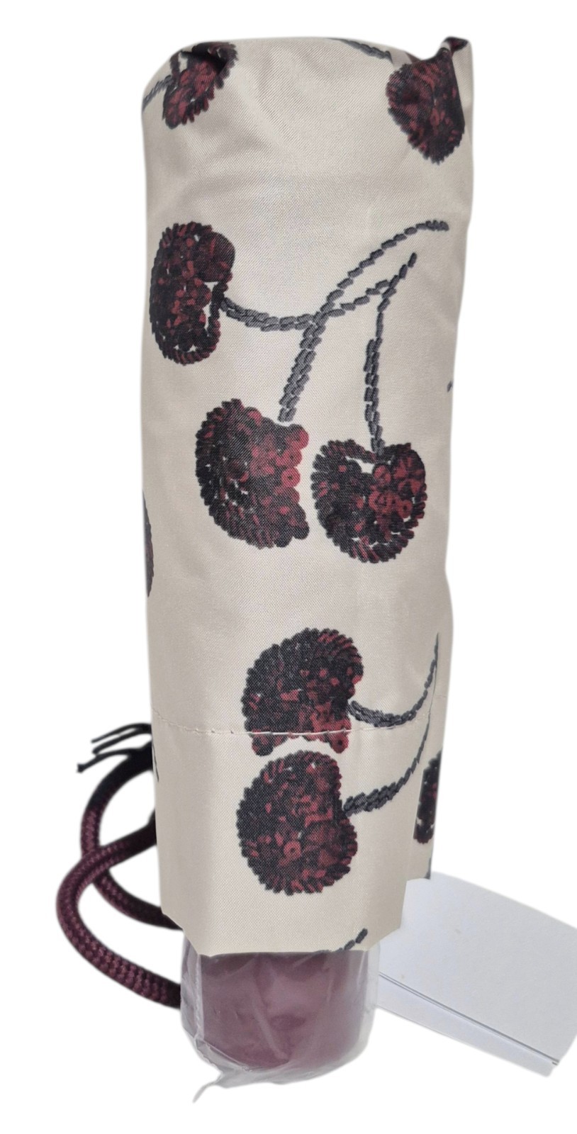 Coach UV Protection Mini Umbrella with Cherry Print Silver Chalk Multi CDF36 NWT