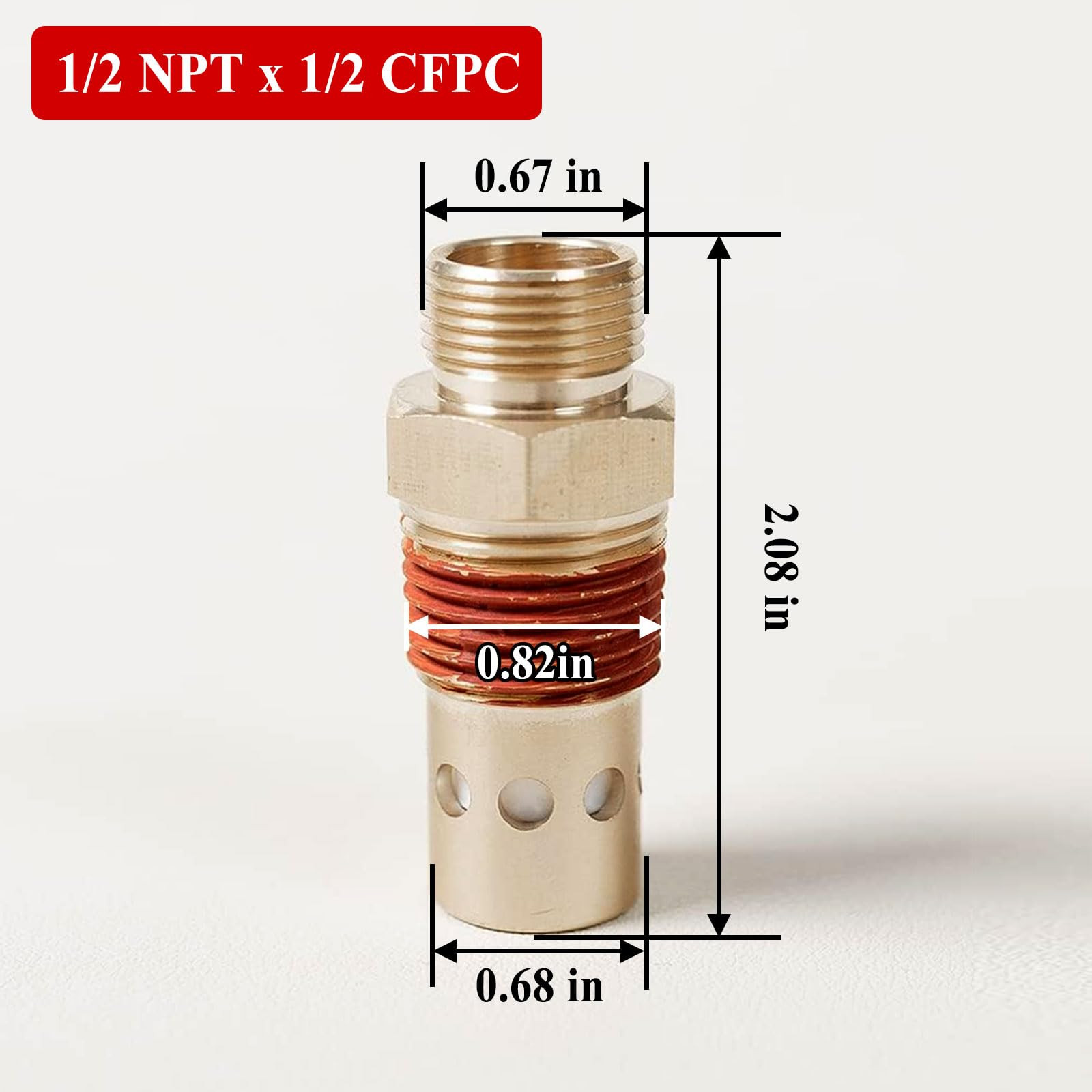 CAC-437-2 Air Compressor Check Valve,Brass 1/2 NPT & 1/2 CFPC Fittings in Val...