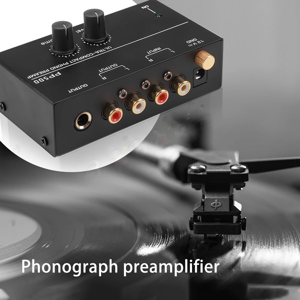 Pyle Phono Turntable Preamp Mini Electronic Audio Stereo Phonograph Preamplifier