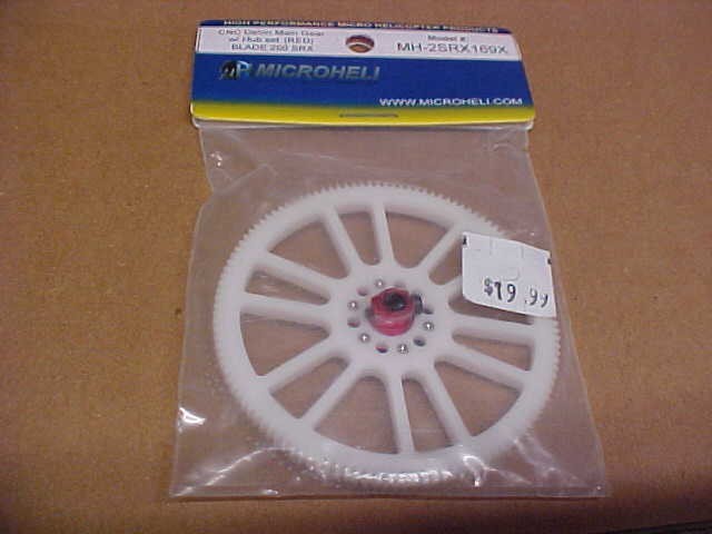 MICROHELI - MH-2SRX169X = CNC DELRIN MAIN GEAR W/RED HUB SET: BLADE 200SRX