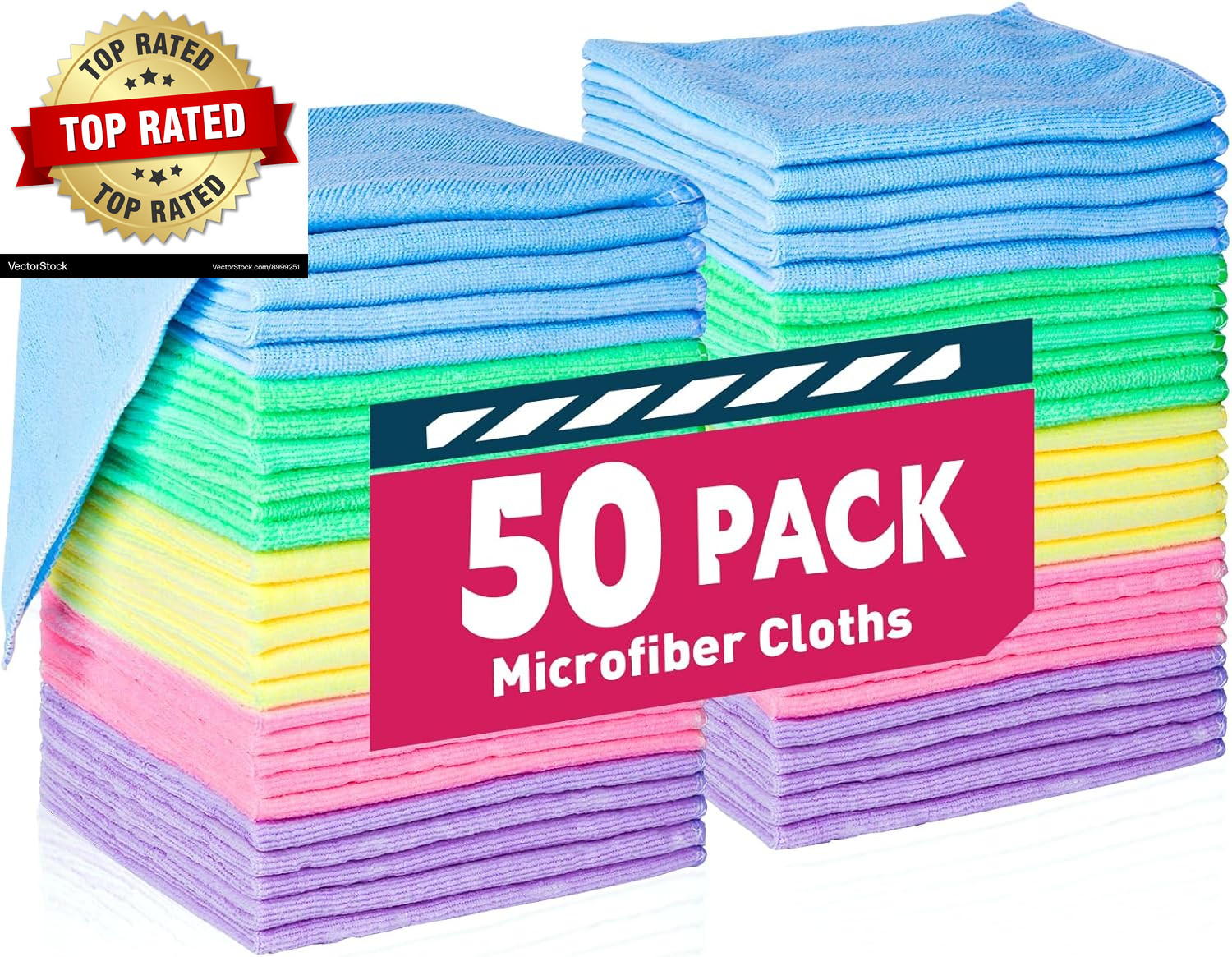 Microfiber Cleaning Cloths-50 Pack,Microfiber Towels Bulk,Towels for Cars & Home