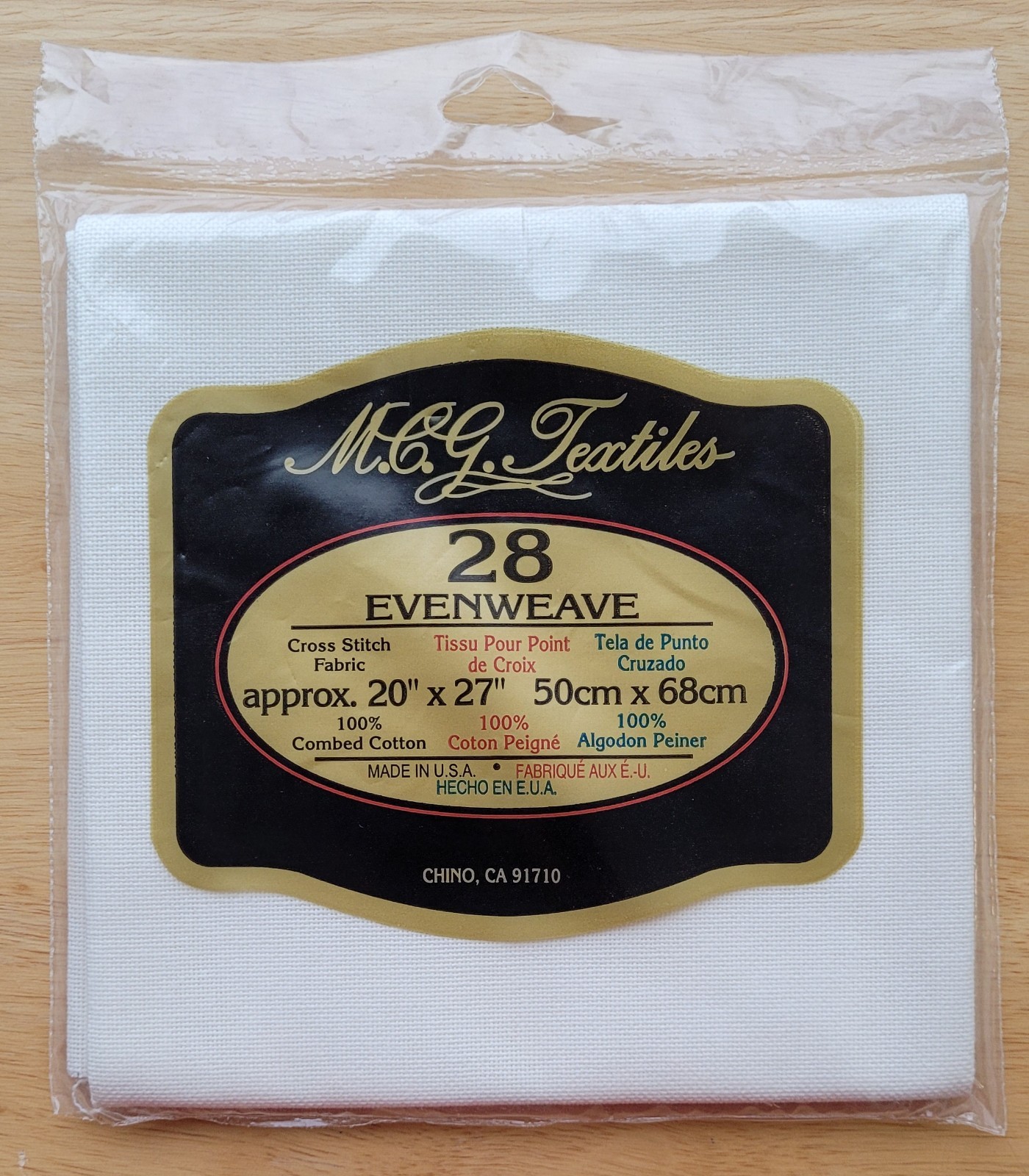 MCG Textiles Cross Stitch Fabric 28 Evenweave 20 x 27  New Unopened