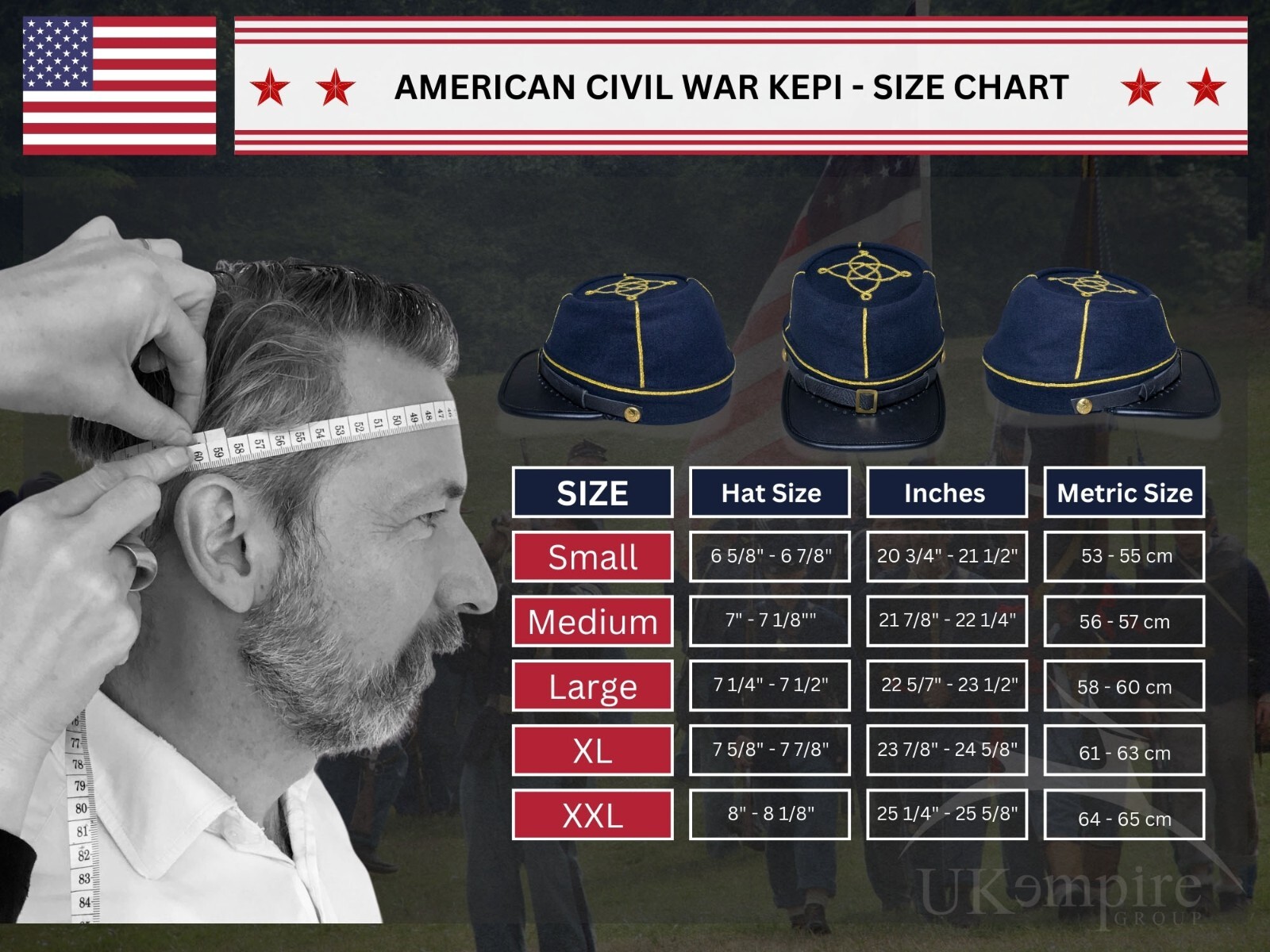 American Civil War Officer Major/Colonel Kepi (CSA) – 100% Confederate Grey Wool