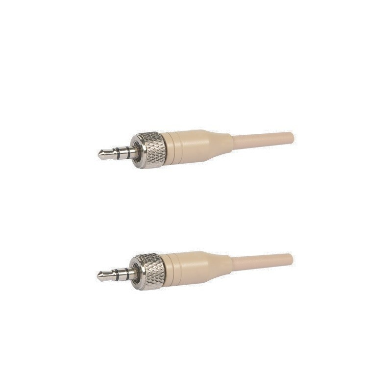 2 Pack Stereo Screw Lock Connector for Pro Sennheiser Headset Lavalier Mic Beige