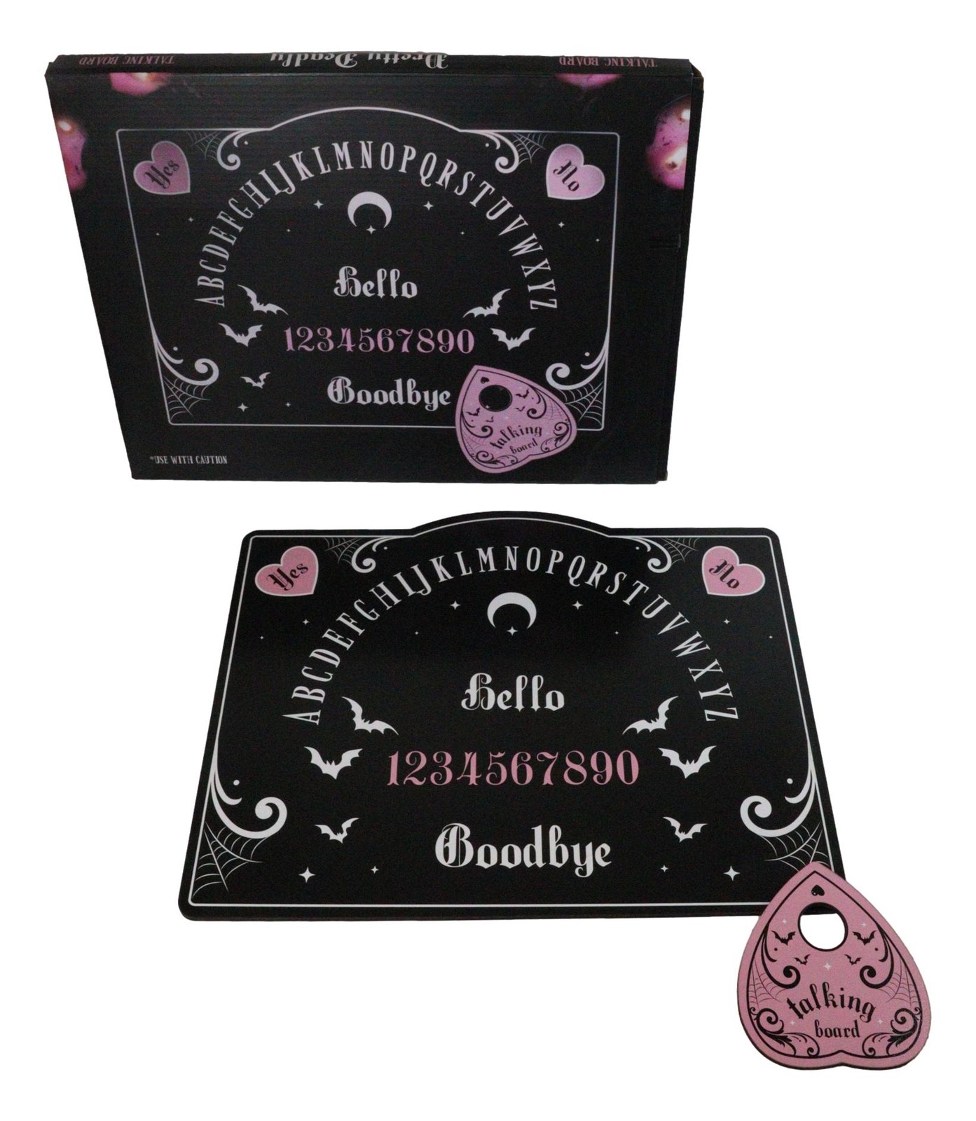 Pink and Black Pretty Deadly Spirit Ouija Talking Board With Planchette Set