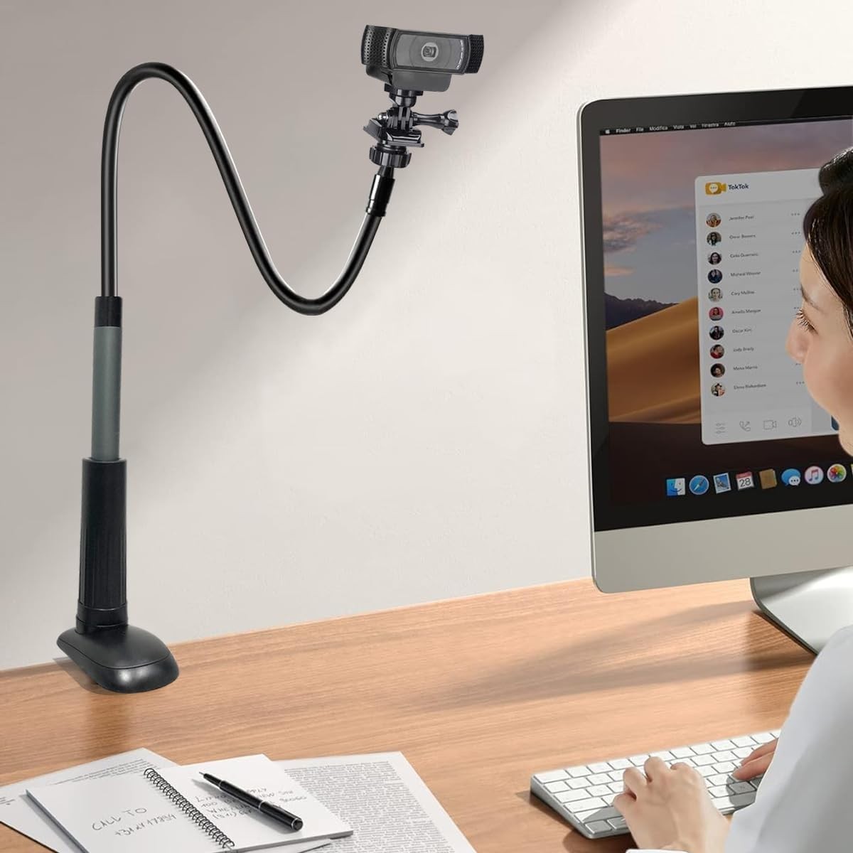 30 Inch Webcam Stand Camera Mount, Upgraded Thick Base Flexible Gooseneck Camera