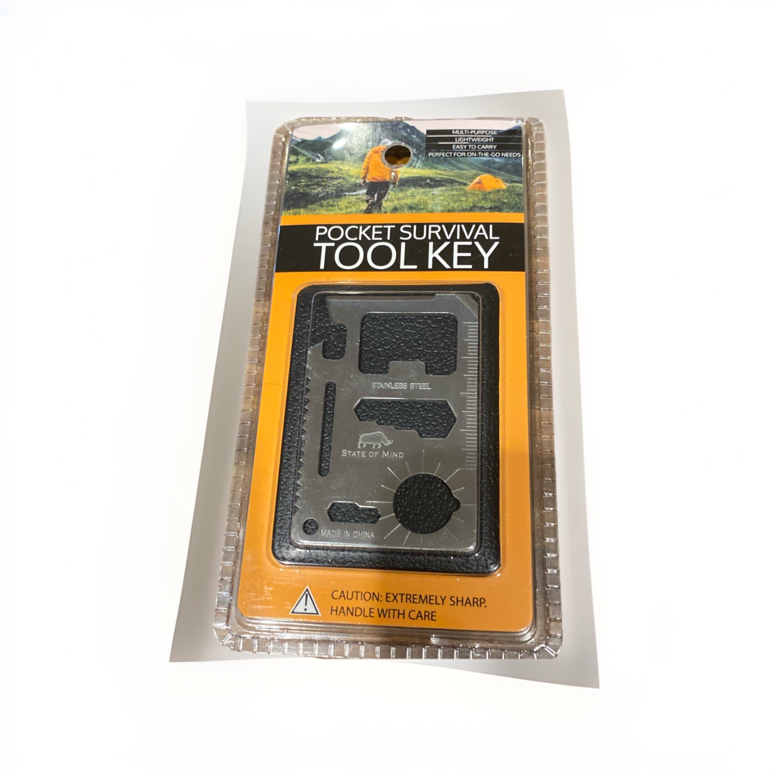 Pocket Survival Multi-Tool Key Fits in Wallet Stainless Steel Multi Purpose