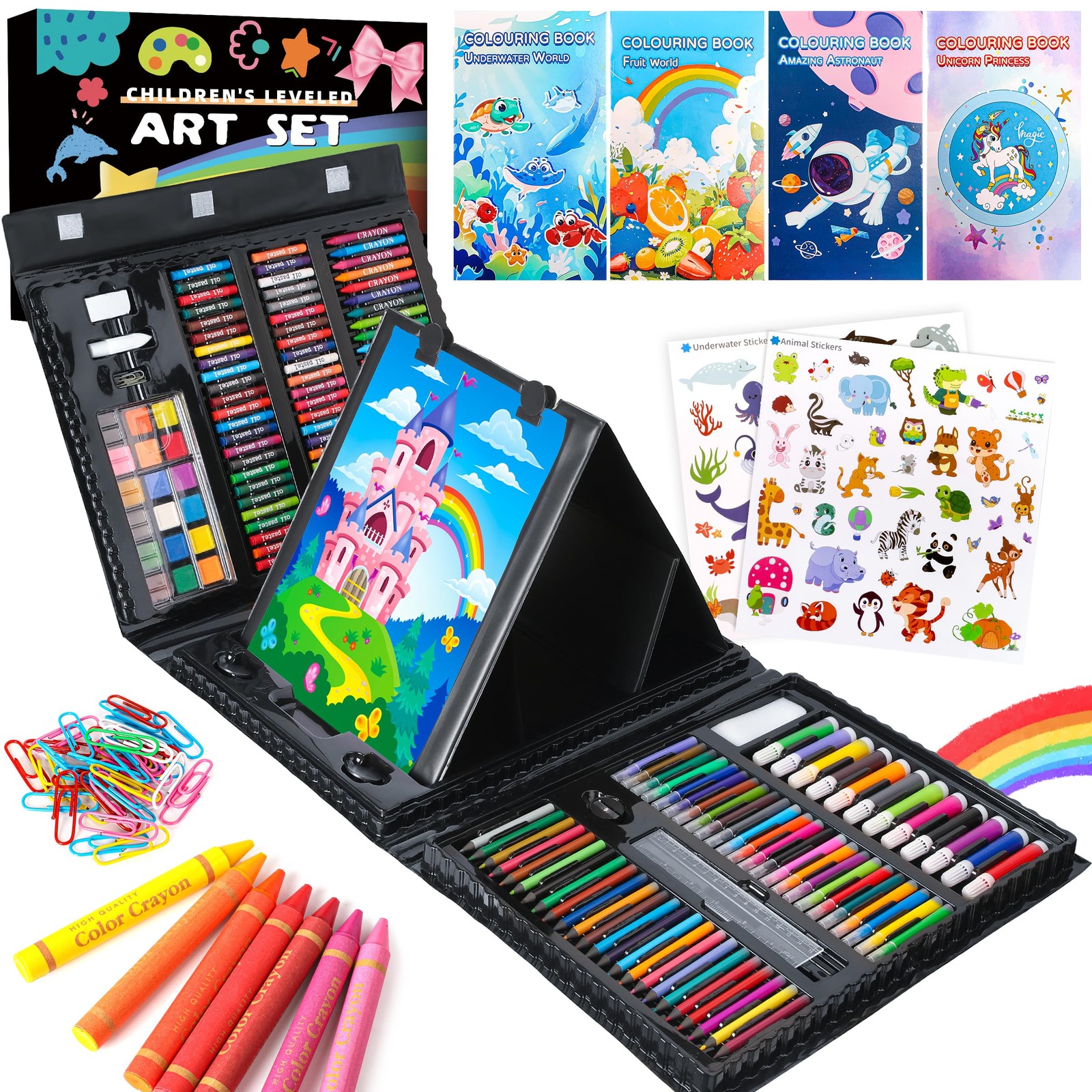 Art Supplies 332 Piece Drawing Kit Gifts 12.3 inches x 16.2 inches, Black
