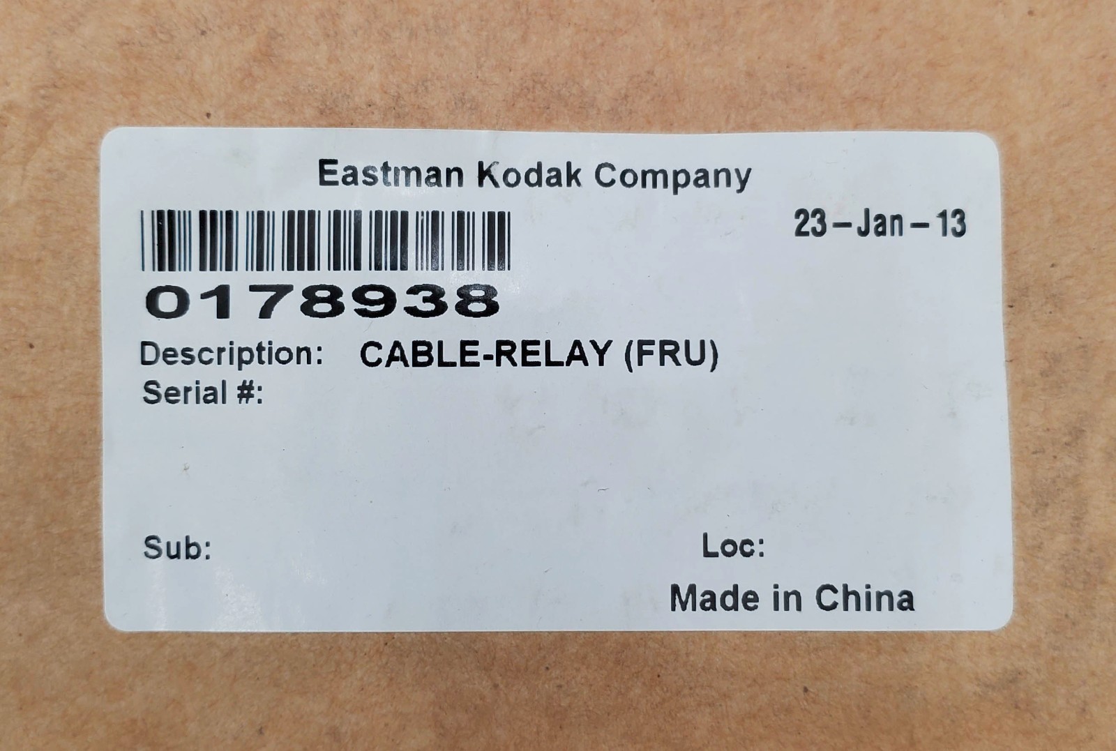 Kodak 0178938 Relay Cable