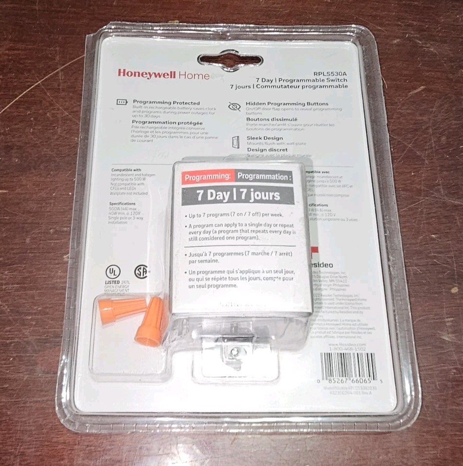 New Honeywell Econo Switch RPLS530A 7-Day Programmable Timer Switch