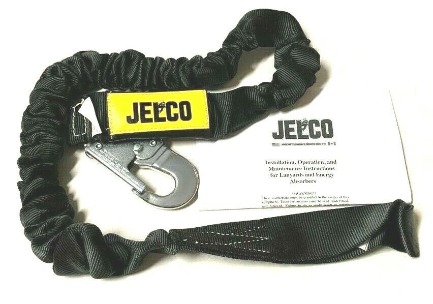 Jelco 54206 Fall Protection Safety Lanyard  6' Energy Absorber