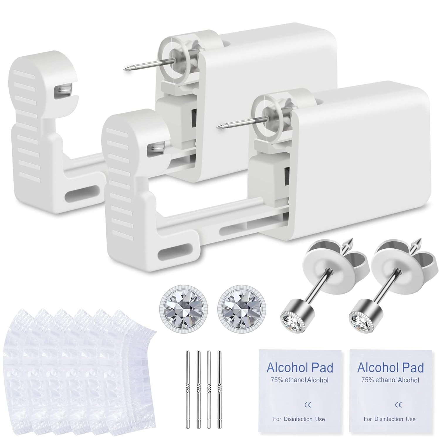 Ear Piercing Kit,  2 Pcs Disposable Ear Piercing Gun with Preloaded Ear Stud, at