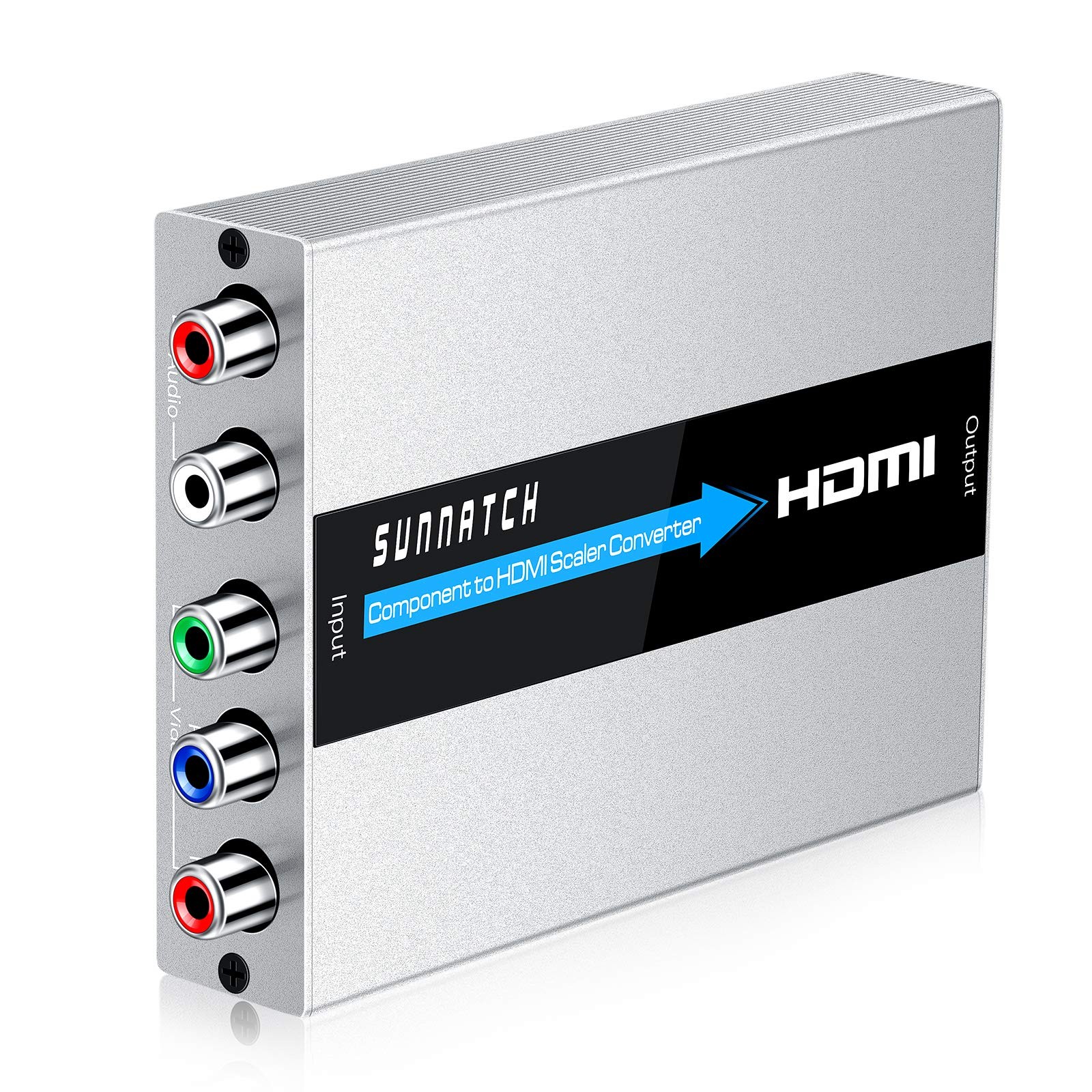 SUNNATCH Component to HDMI Converter with Scaler Function, RGB HDMI, White