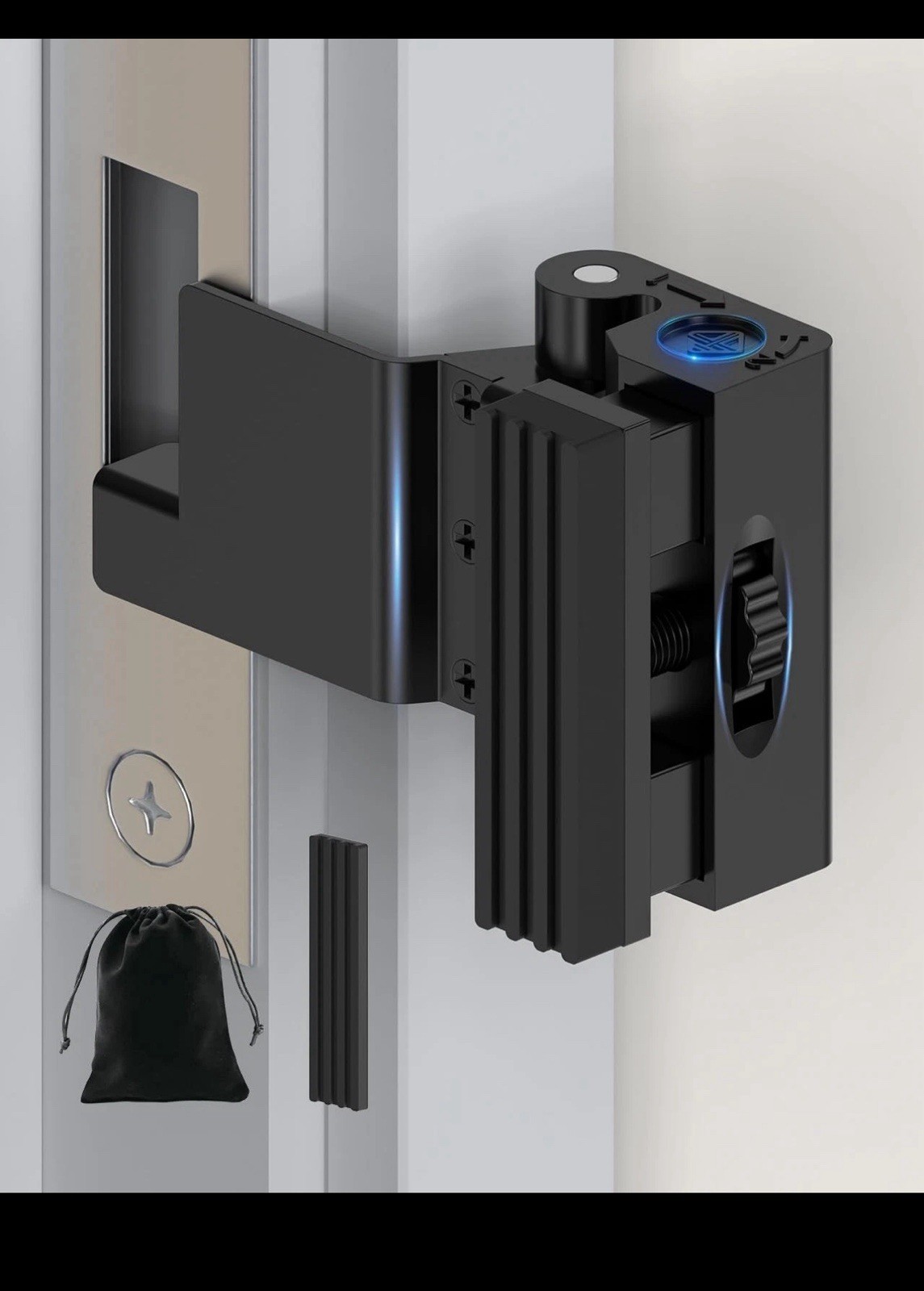 Anobeyi Portable Door Lock for Travel, Adjustable No Drilling Black-1PC