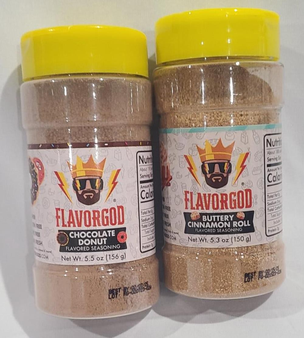 Flavor God Dessert Topper Combo Buttery Cinnamon Roll & Chocolate Donut BB 2/25