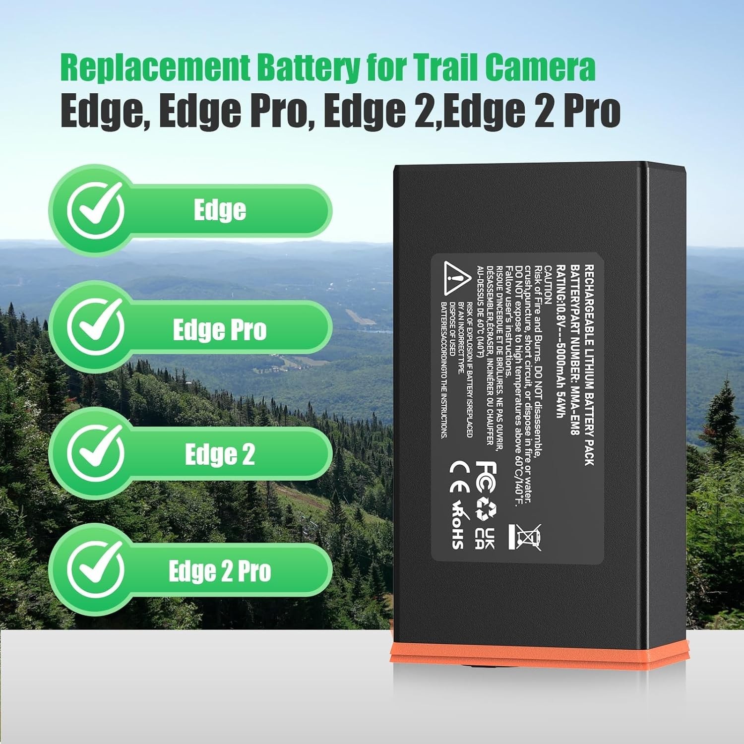 Replacement Battery for Moultrie Edge Series Trail Camera - Fits Edge Pro & 2