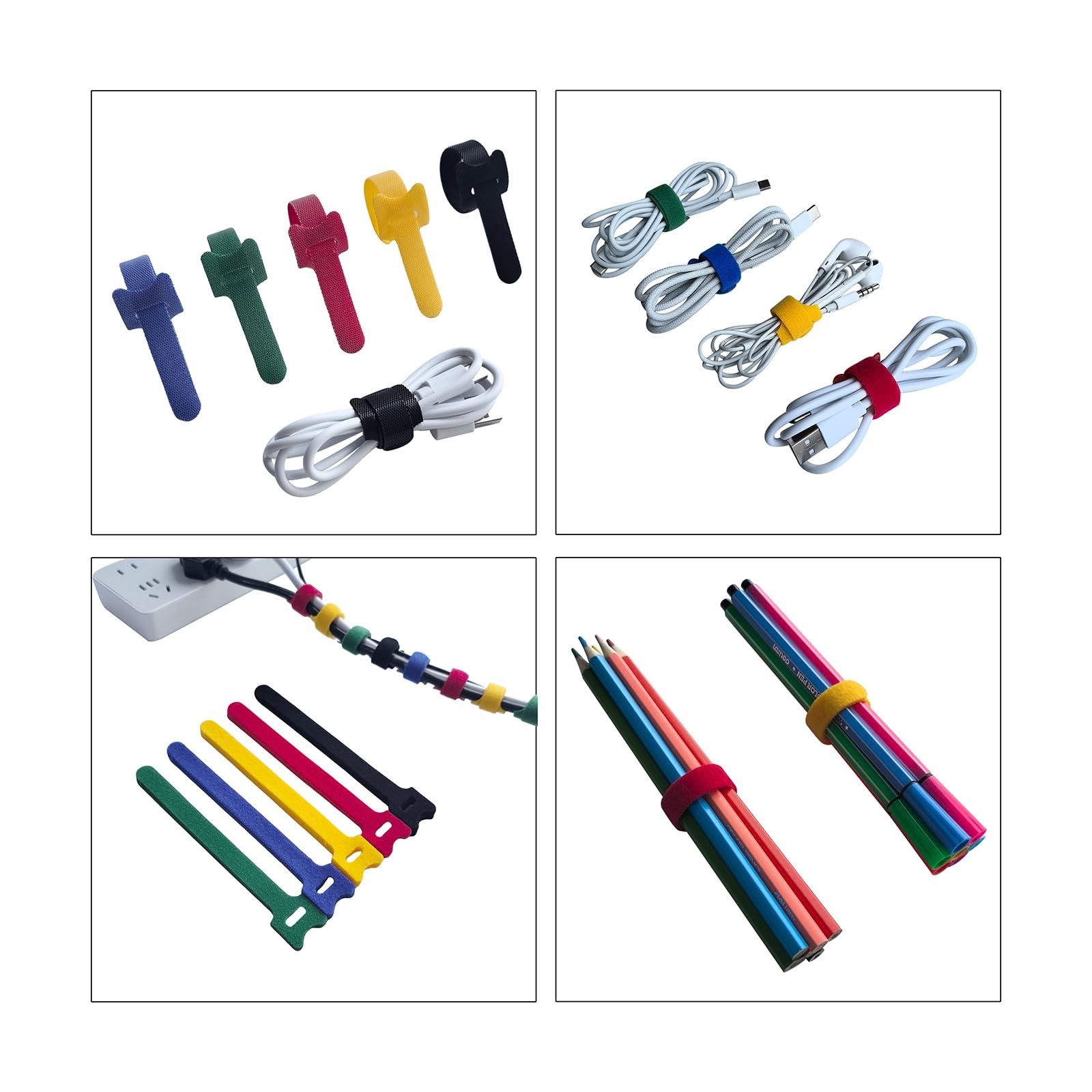 8 Inch Reusable Cable Ties 56 Pc Multi Purpose Wire Cord Wraps Organizer