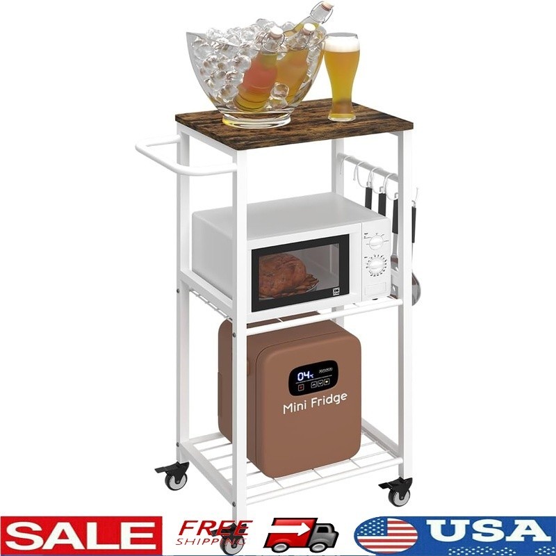 Mobile Kitchen Island Cart Multi-Purpose Utility Rack Rolling Storage Stand New