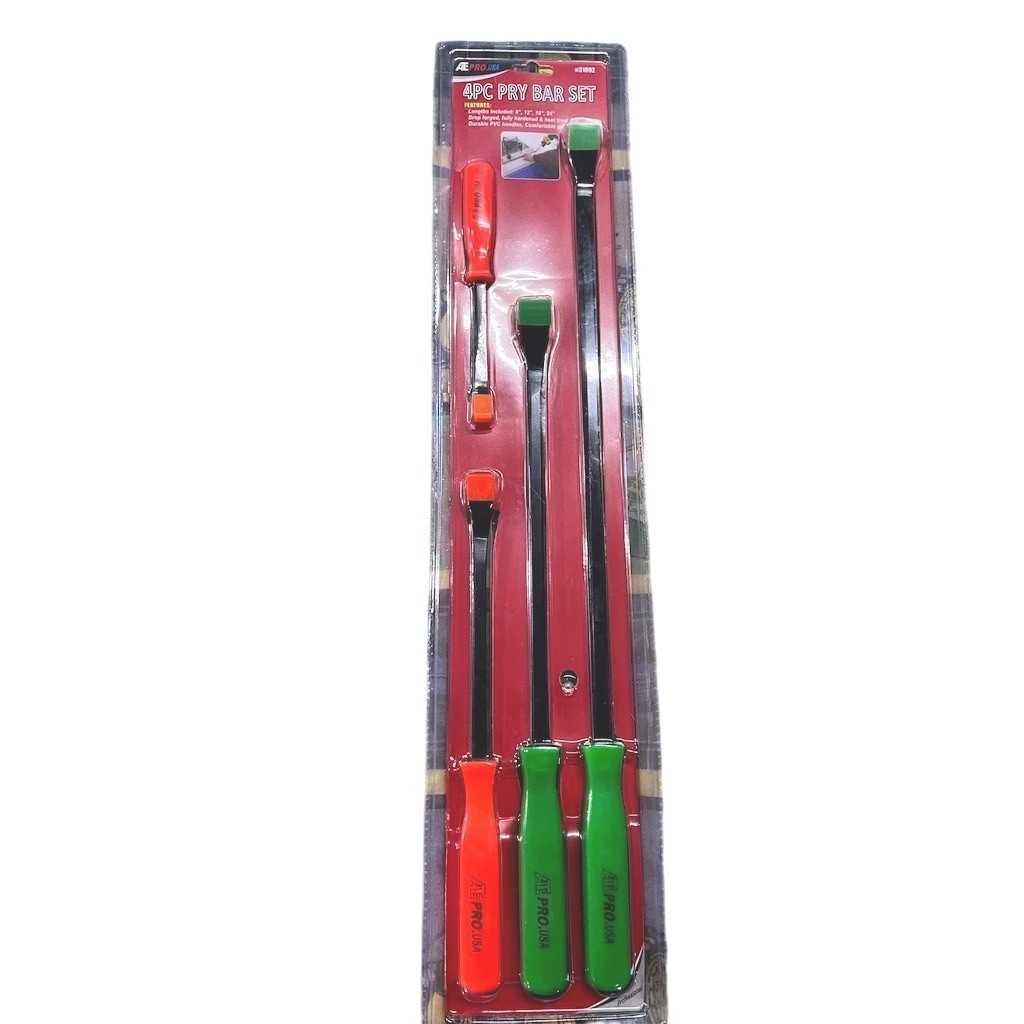 Tool Cache Pry Bar Set 4pc 8" 12" 18" 24" Hand Tools