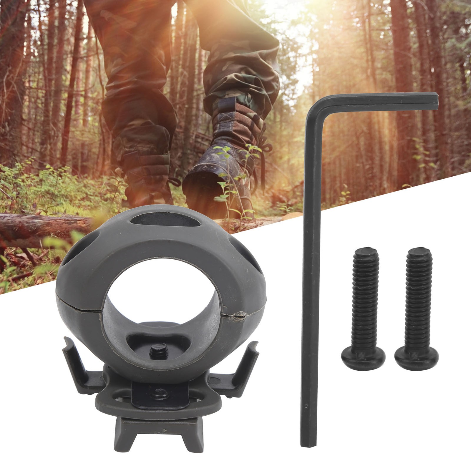 Helmet Flashlight Mount Flashlight Clamp Holder Torch Bracket For