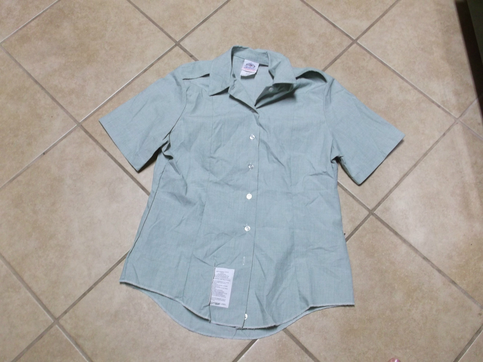 US ARMY SHORT  SLEEVE SHIRT WOMAN TUCK-IN GREEN SIZE 12R (37.5)