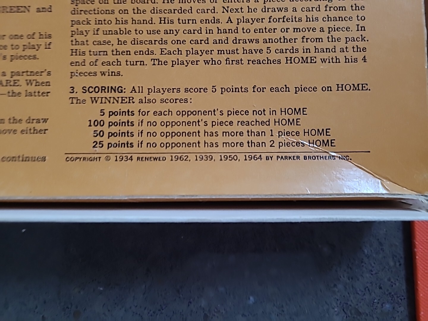 1964 SORRY Board Game Parker Brothers Complete Vintage Complete
