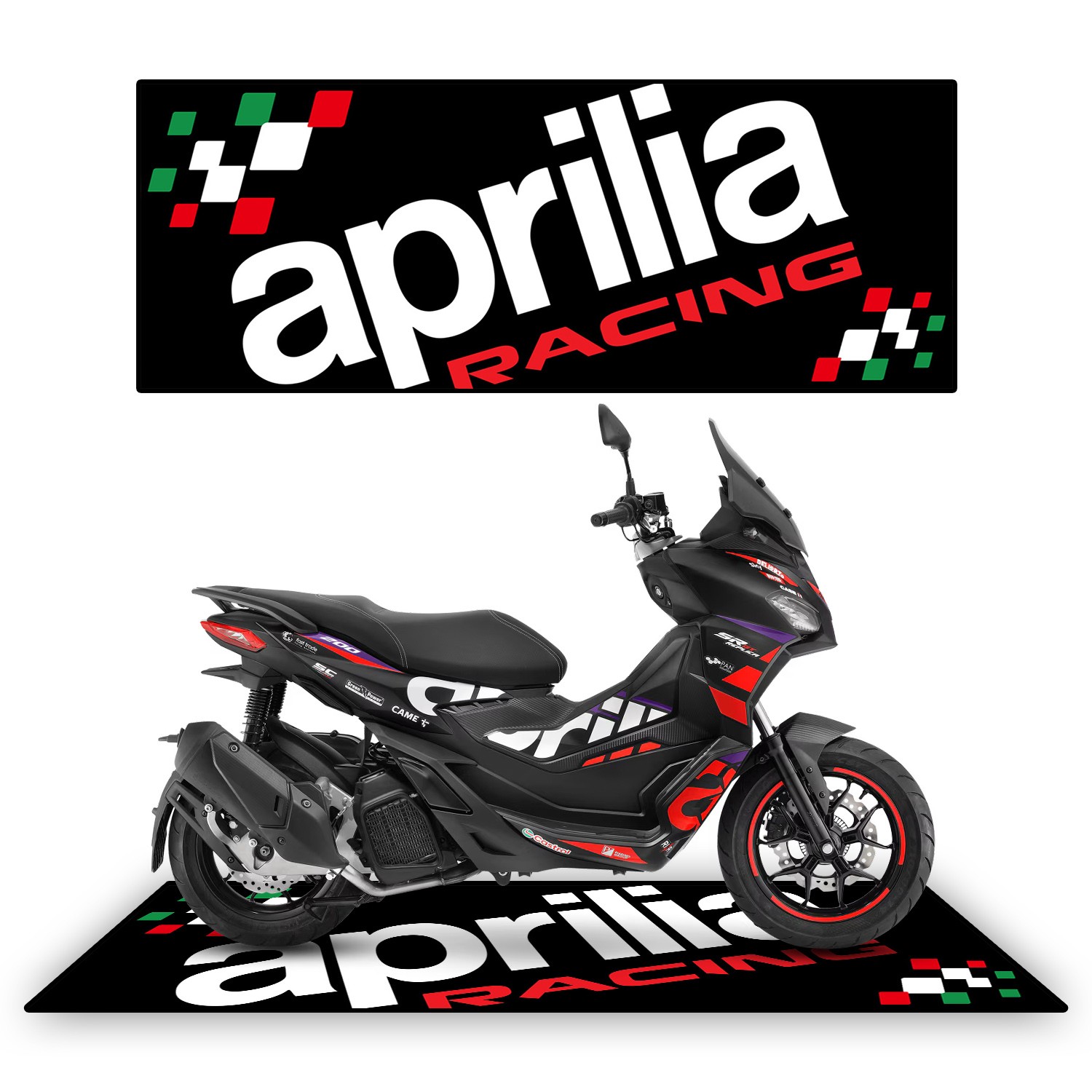 For Aprilia Garage Mat Pit Workshop Heavy Duty TPR Antislip Rug V4 V2
