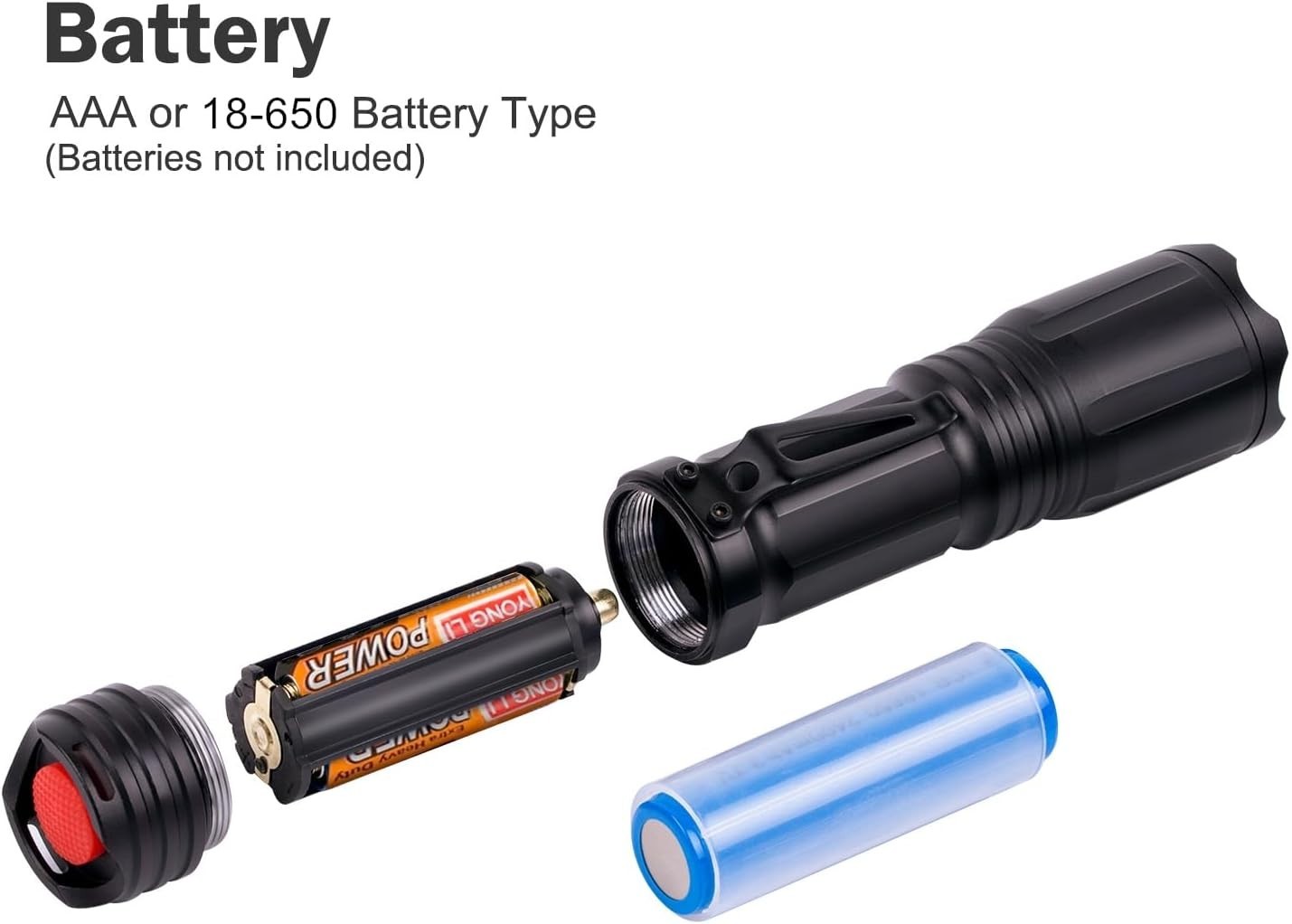 Lightweight Zoomable RGBW LED Flashlight - Perfect for Adventures & Night Vision