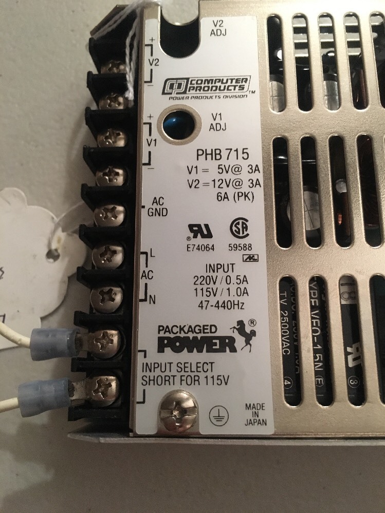 Control POWER SUPPLY 115/220 Input - 12v/5v Output PHB -715 PHB715