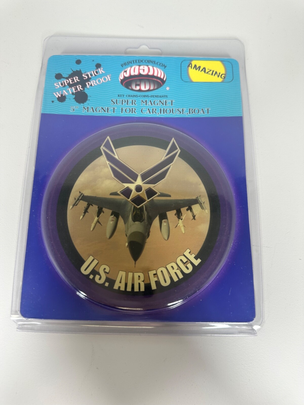 NEW! Round 5" Military Car Magnet U.S. Air Force CAR HOUSE BOAT WATERPROOF