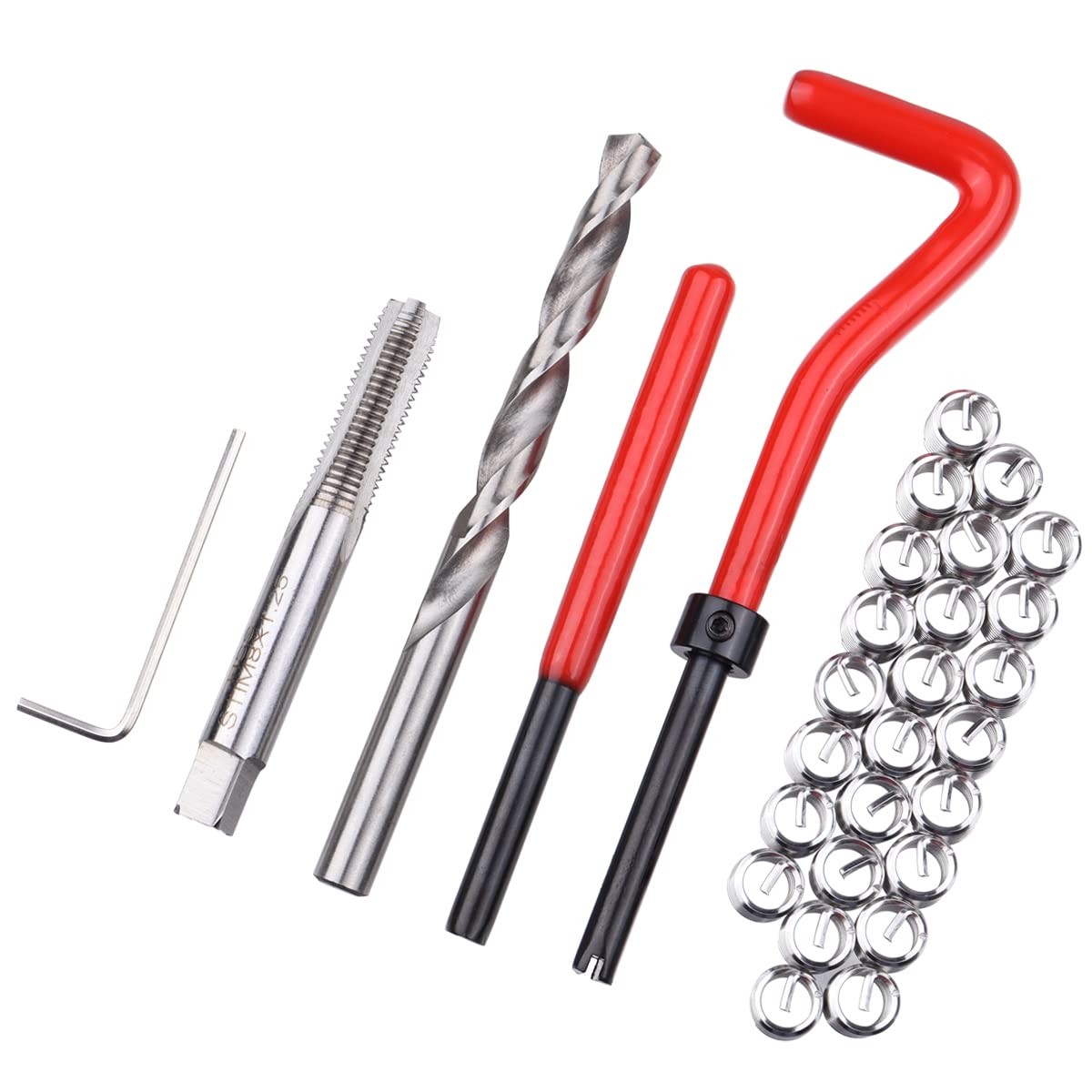 Wolfride 30PCS M8 Helicoil Kit x 1.25mm Thread Repair Thread...