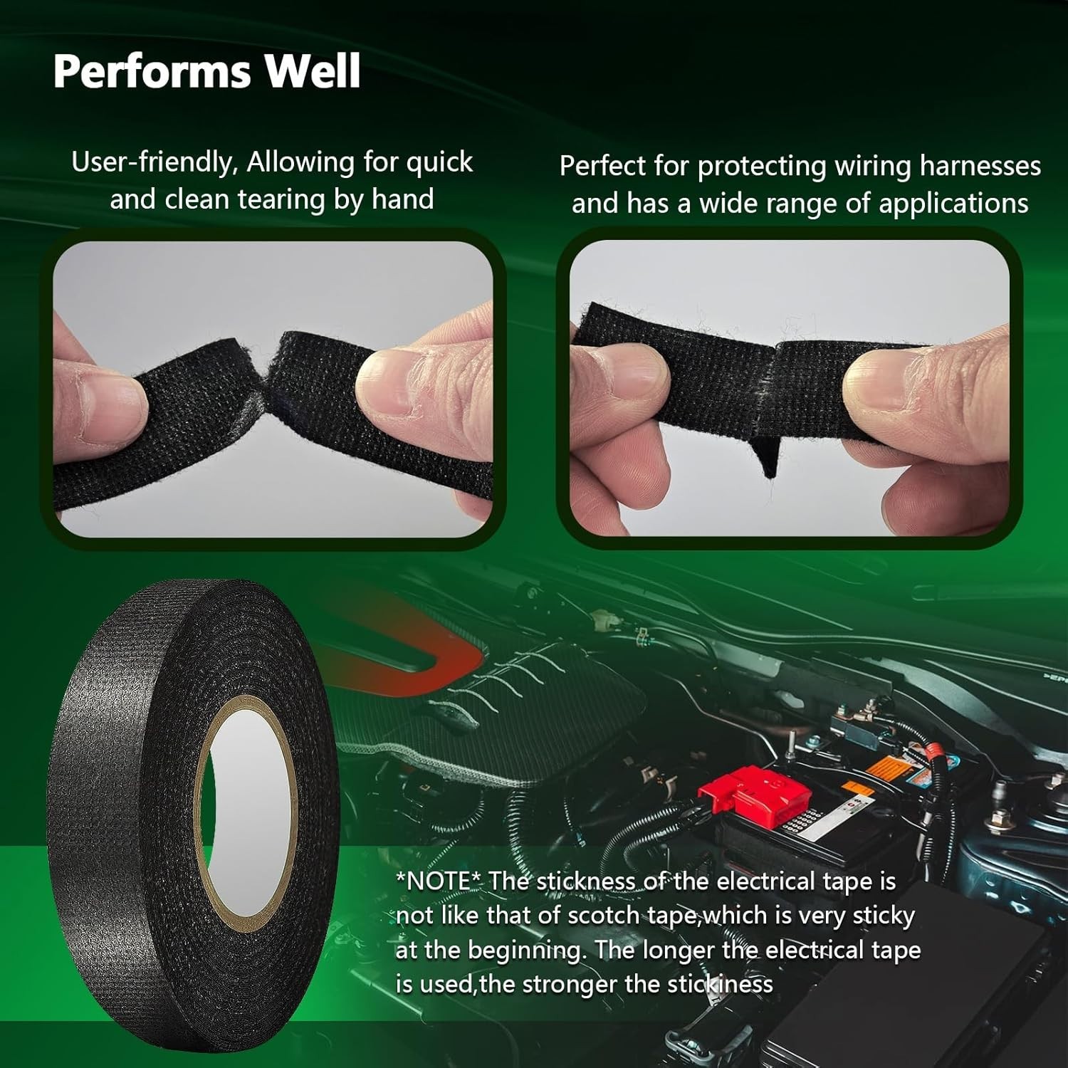 Protect Engine Wiring - 2 Rolls 100ft High Temp Wire Harness Tape