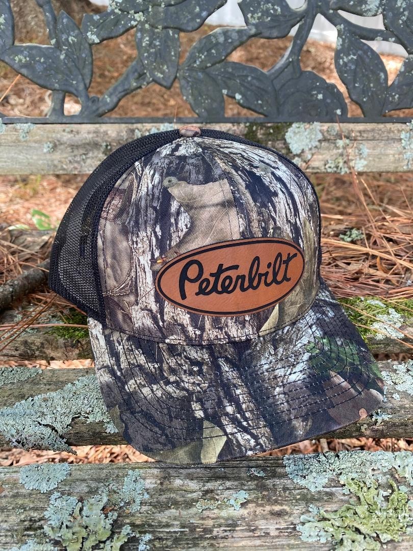 mossy oak country peterbilt richardson 112 Snapback Trucker Hat  leather patch