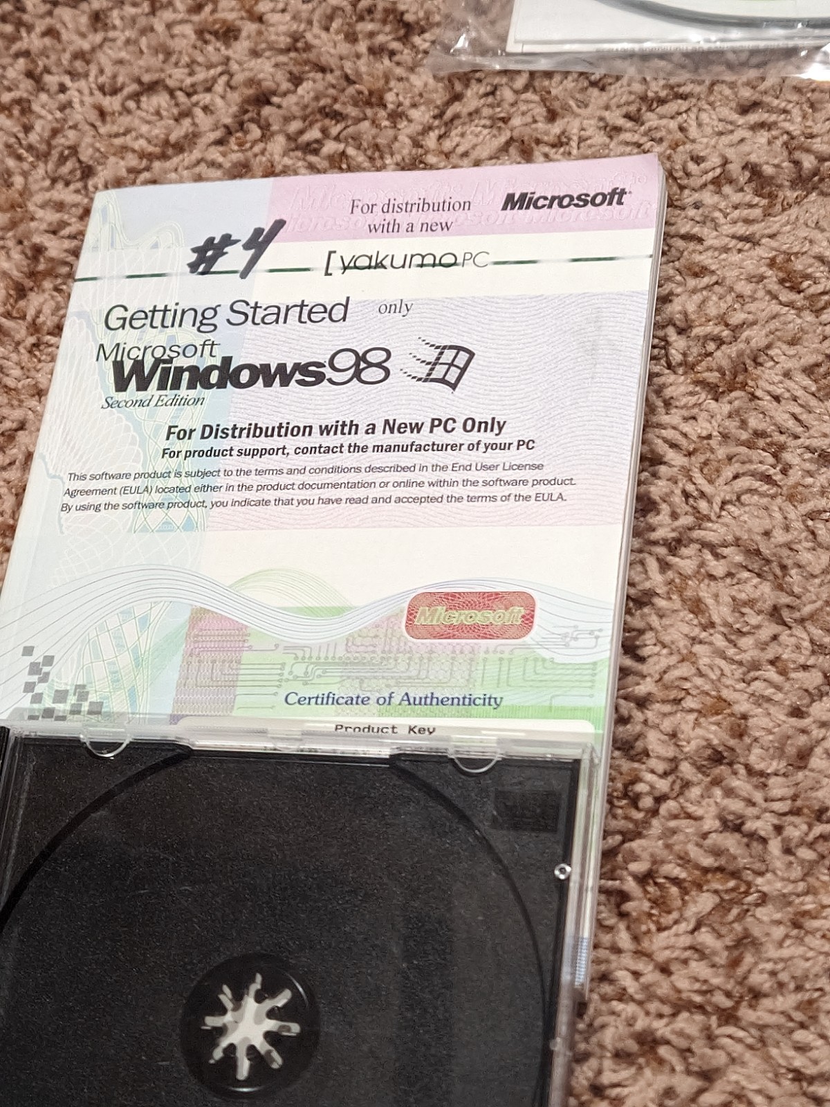 Used Microsoft Windows 98 User Guide w/ COA/Product Key NO CD-ROM Other Software