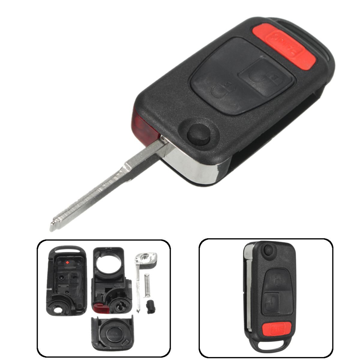 Flip Key Keyless Case Shell And Blade Black For 2004 -2008 Chrysler Crossfire